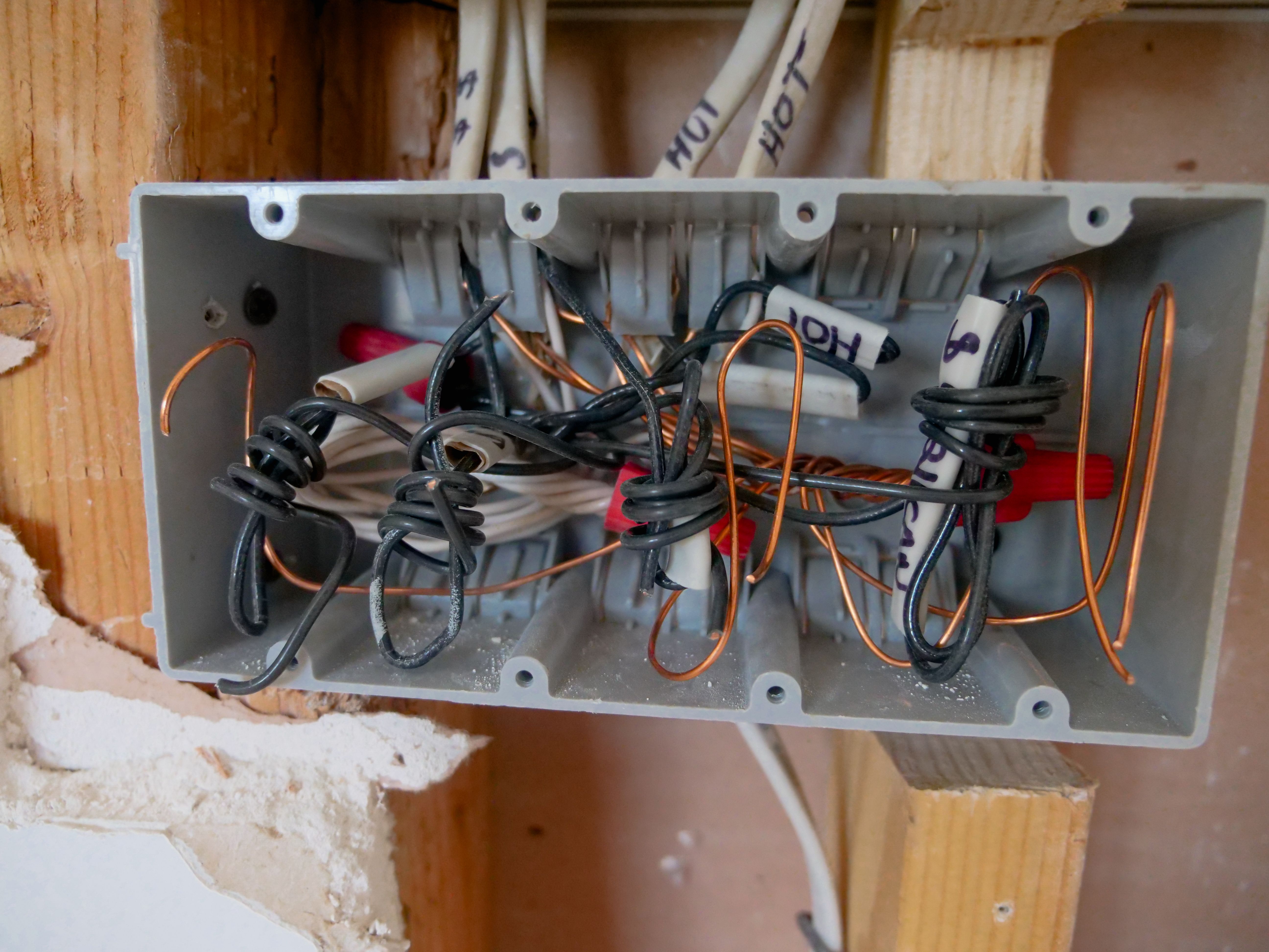 Professional electrician at work